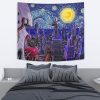 Akatsuki Amekagure Naruto Starry Night Tapestry Horizontal BED Mockup - Naruto Merch Shop