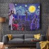 Akatsuki Amekagure Naruto Starry Night Tapestry Horizontal BRICK WALL Mockup - Naruto Merch Shop