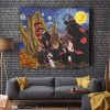 Akatsuki Gedo Statue Naruto Starry Night Tapestry Horizontal BRICK WALL Mockup - Naruto Merch Shop