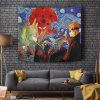 Akatsuki Infinite Tsukuyomi Naruto Starry Night Tapestry Horizontal BRICK WALL Mockup - Naruto Merch Shop