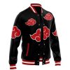 Akatsuki Pattern Naruto Varsity Jacket F LEFT Mockup - Naruto Merch Shop