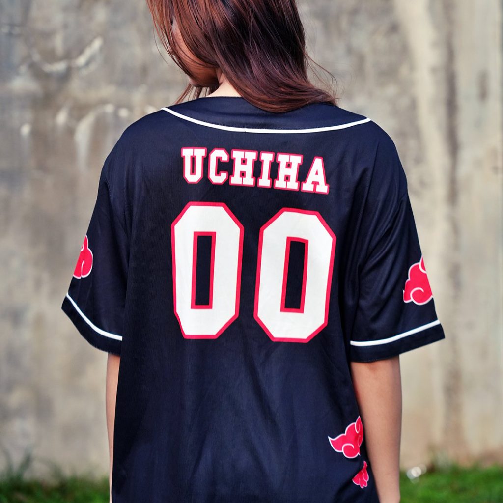 Akatsuki Uchiha Naruto Baseball Jersey Back 1 - Naruto Merch Shop