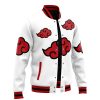 Akatsuki White Pattern Naruto Varsity Jacket F LEFT Mockup - Naruto Merch Shop