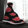 Akatsuki Hooded Blanket BACK Mockup - Naruto Merch Shop