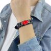 Anime Naruto Akatsuki Uchiha Sasuke Uzumaki Naruto Red Cloud Sharingan Bracelets Leather Rope Figure Kids Toy 3 - Naruto Merch Shop