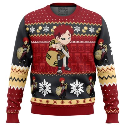 Christmas Gaara Naruto men sweatshirt FRONT mockup - Naruto Merch Shop