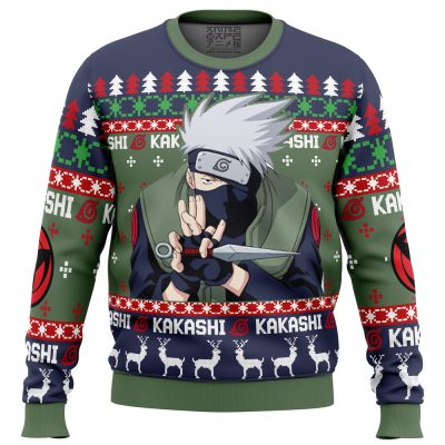 Christmas Kakashi Naruto men sweatshirt FRONT mockup - Naruto Merch Shop