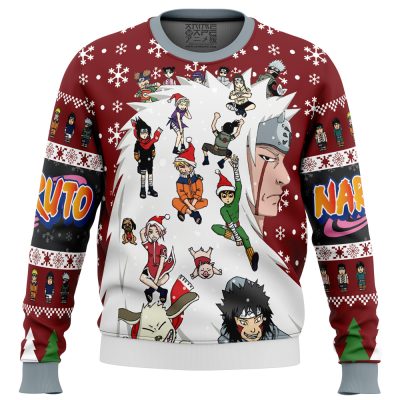Christmas Naruto Characters Naruto men sweatshirt FRONT mockup - Naruto Merch Shop
