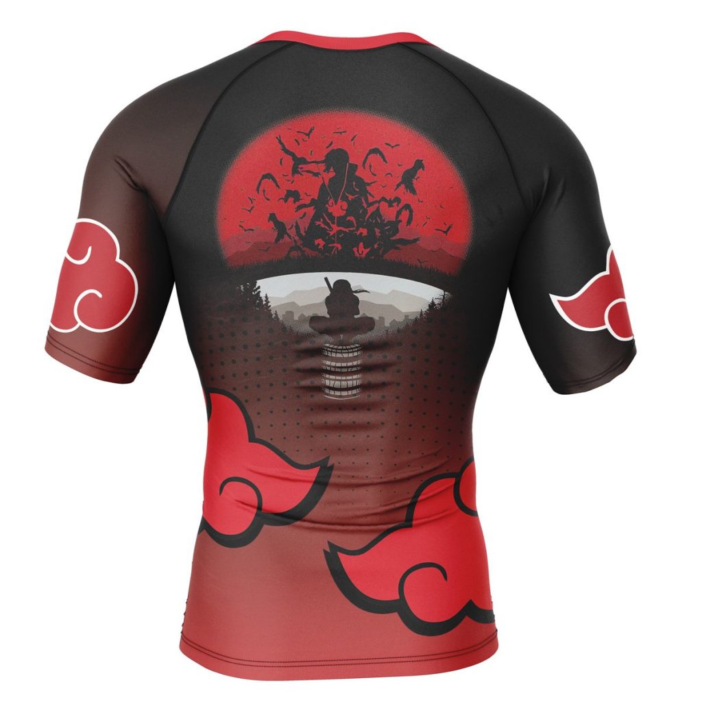 Itachi Short Sleeve Rash Guard back - Naruto Merch Shop