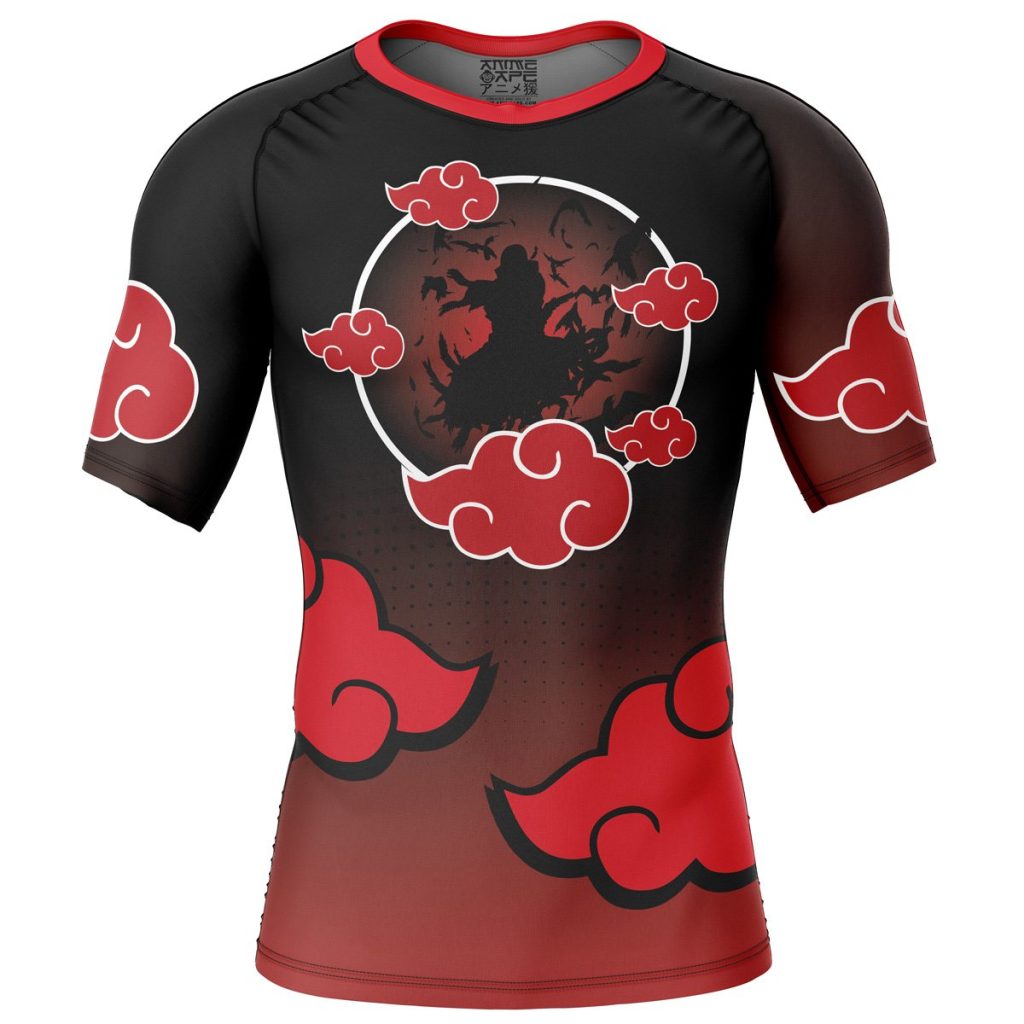 Itachi Short Sleeve Rash Guard front - Naruto Merch Shop