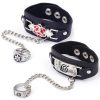 Japan Anime Uzumaki Uchiha Sasuke Konoha Punk Leather Bracelet Ring Cosplay Accessories Set 1 Pcs - Naruto Merch Shop