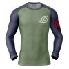 Konohagakure Jounin Uniform Naruto Rashguards Long Sleeve FRONT Mockup - Naruto Merch Shop