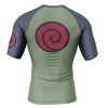 Konohagakure Jounin Uniform Naruto Rashguards Short Sleeve BACK Mockup - Naruto Merch Shop