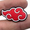 New 13Pcs Anime Naruto Shoes Charms Pvc Cartoon Sharingan Red Cloud DIY Funny Shoe Aceessories Sandals 3 - Naruto Merch Shop