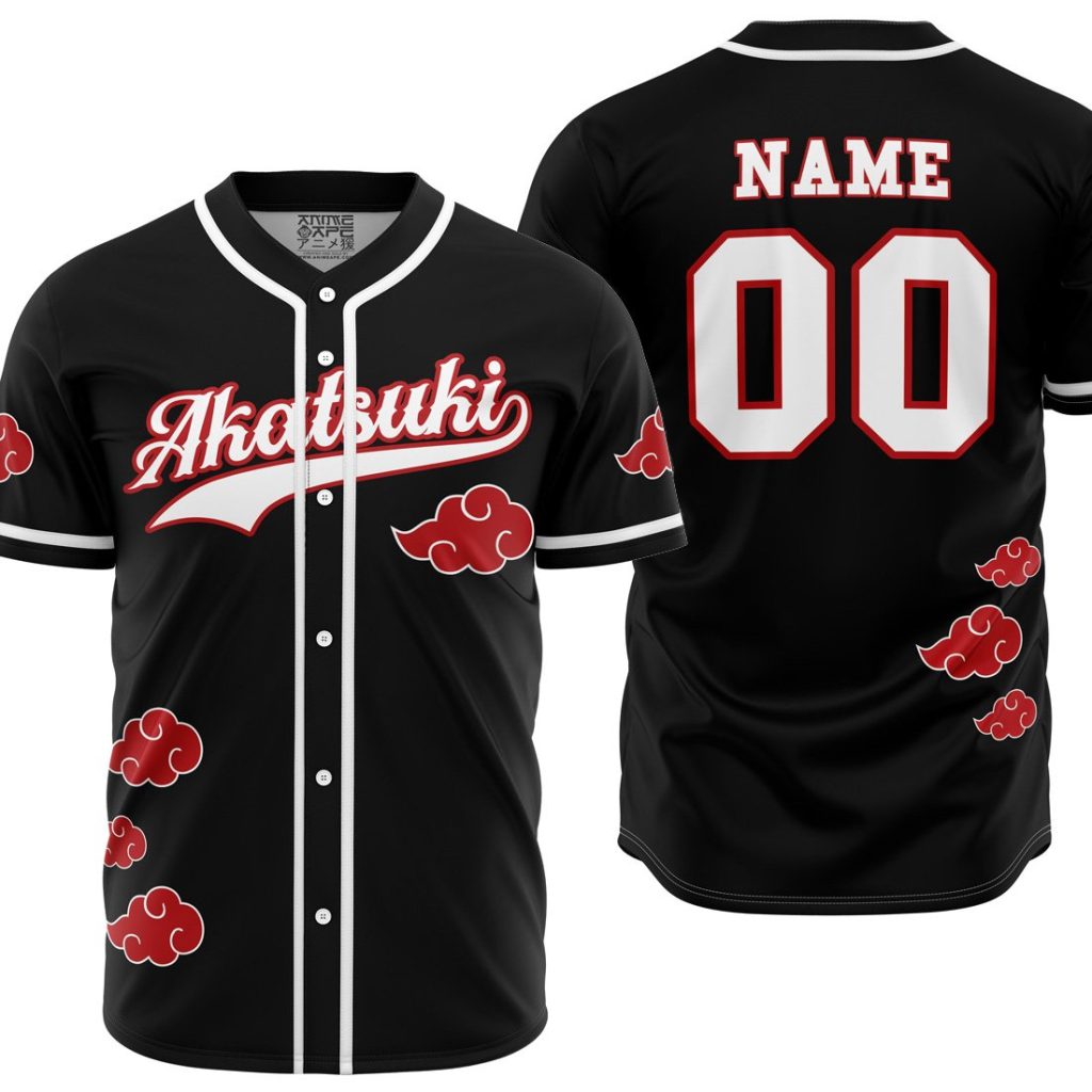 Personalized Akatsuki Baseball Jersey mockup - Naruto Merch Shop