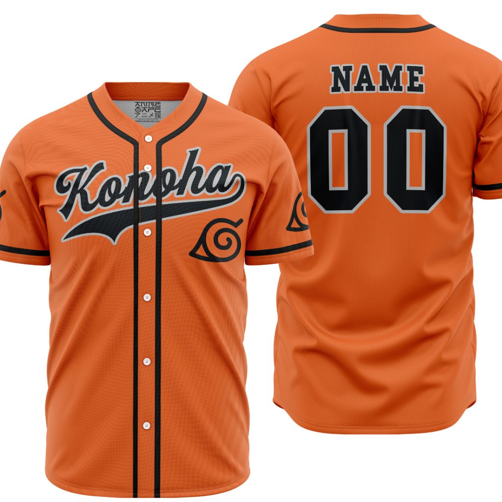 Personalized Konoha Uzumaki Naruto AOP Baseball Jersey MAIN Mockup 1 - Naruto Merch Shop