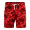 Red Aloha Akatsuki Hawaiian Shorts FRONT Mockup Knot - Naruto Merch Shop