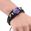 Sharingan Eye Snap Bracelet Fashion Anime Kakashi Braided Leather Bracelet Uchiha Rinnegan Eyes Glass Jewelry Vintage 1 - Naruto Merch Shop