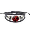 Sharingan Eye Snap Bracelet Fashion Anime Kakashi Braided Leather Bracelet Uchiha Rinnegan Eyes Glass Jewelry Vintage 4 - Naruto Merch Shop