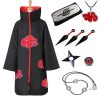 The Cloak of Akatsuki and Uchiha Clan Unisex Black Robe Halloween Party Cosplay Costume Cloak Ring - Naruto Merch Shop