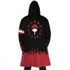 Uchiha Clan Naruto AOP Hooded Cloak Coat BACK Mockup - Naruto Merch Shop