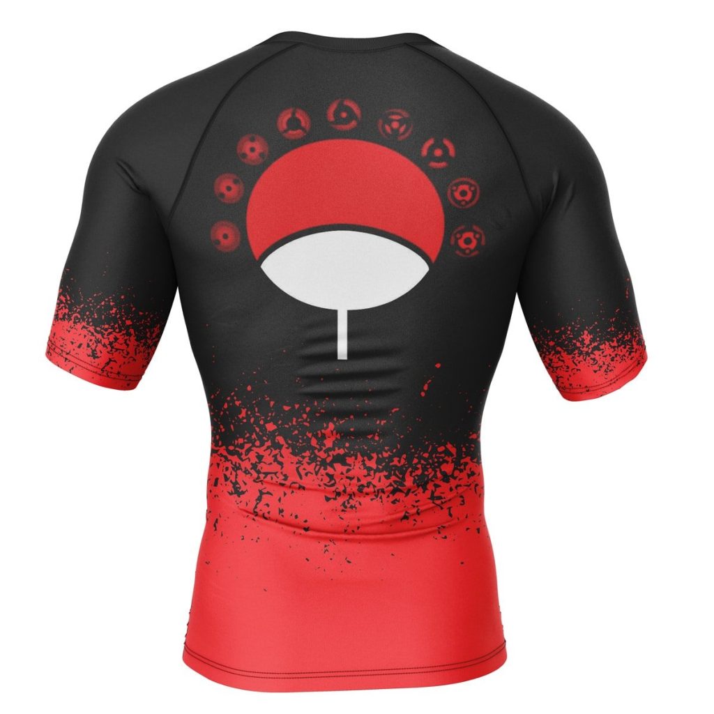 Uchiha Clan Short Sleeve Rash Guard back - Naruto Merch Shop