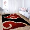 akatsuki logo wallpaper living room modern carpet rug - Naruto Merch Shop