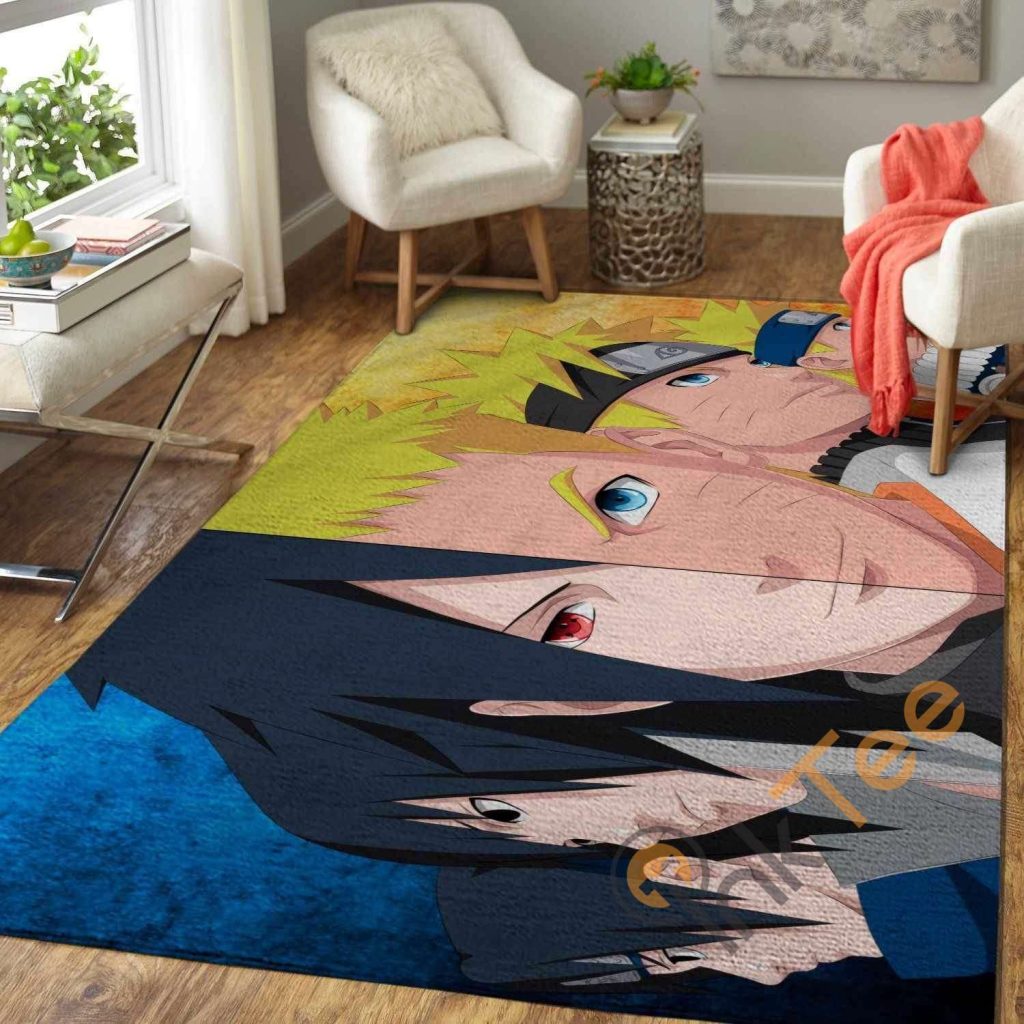 naruto vs sasuke area rug - Naruto Merch Shop