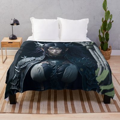 Anime Naruto Characters (Hinata) With Elden Ring Aesthetic Throw Blanket Official Naruto Merch