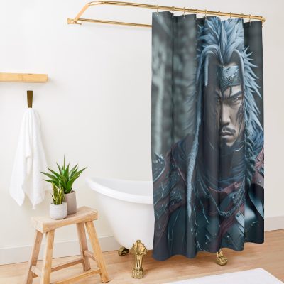 Anime Naruto Characters (Jiraya) With Elden Ring Aesthetic Shower Curtain Official Naruto Merch