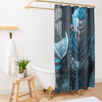 Anime Naruto Characters (Kisame) With Elden Ring Aesthetic Shower Curtain Official Naruto Merch