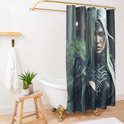 Anime Naruto Characters (Tsunade) With Elden Ring Aesthetic Shower Curtain Official Naruto Merch