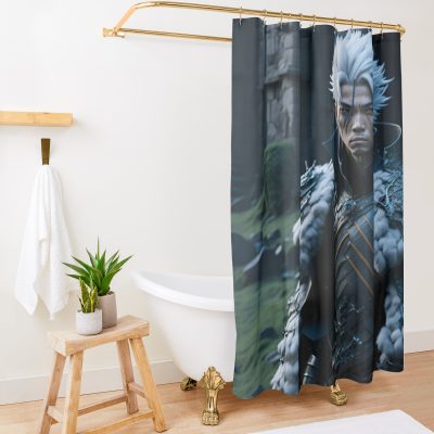 Anime Naruto Characters (Tobirama) With Elden Ring Aesthetic Shower Curtain Official Naruto Merch