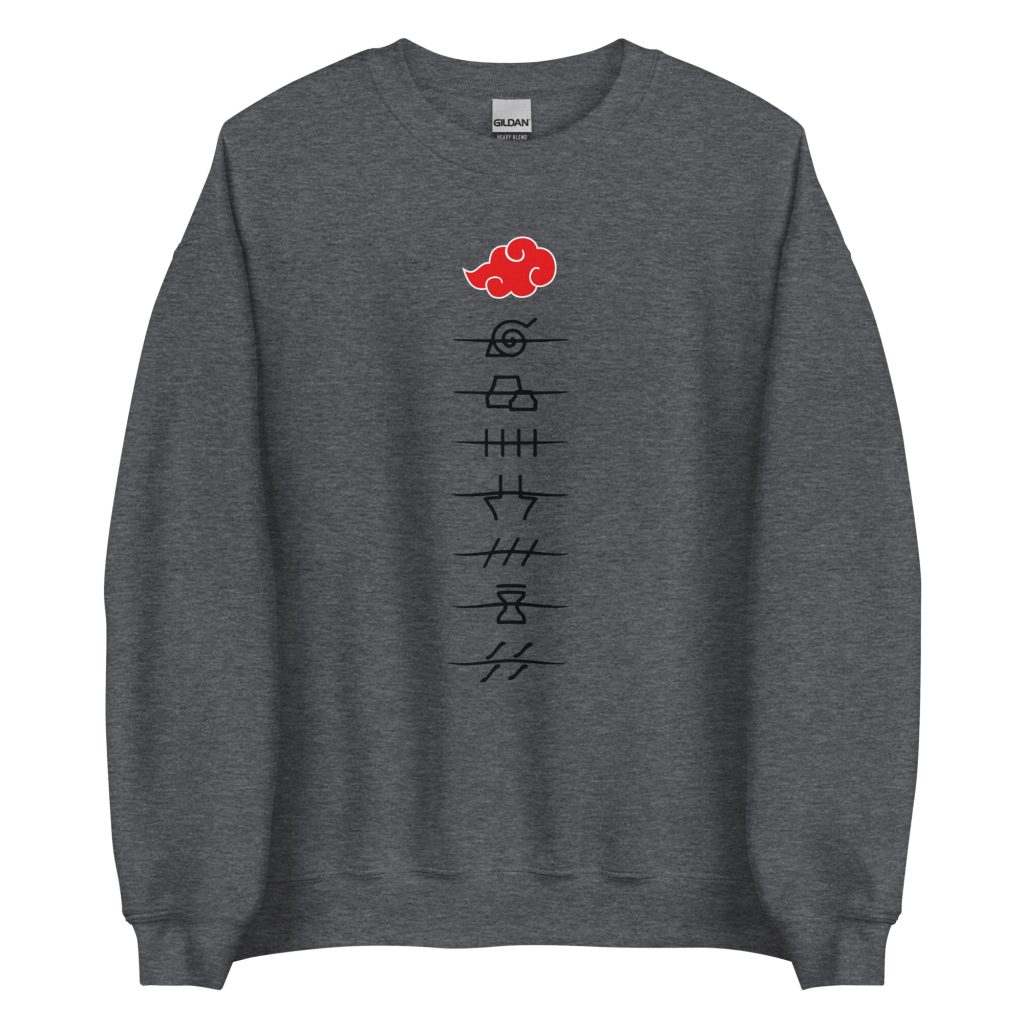 unisex crew neck sweatshirt dark heather front 63919c507d1c0 - Naruto Merch Shop