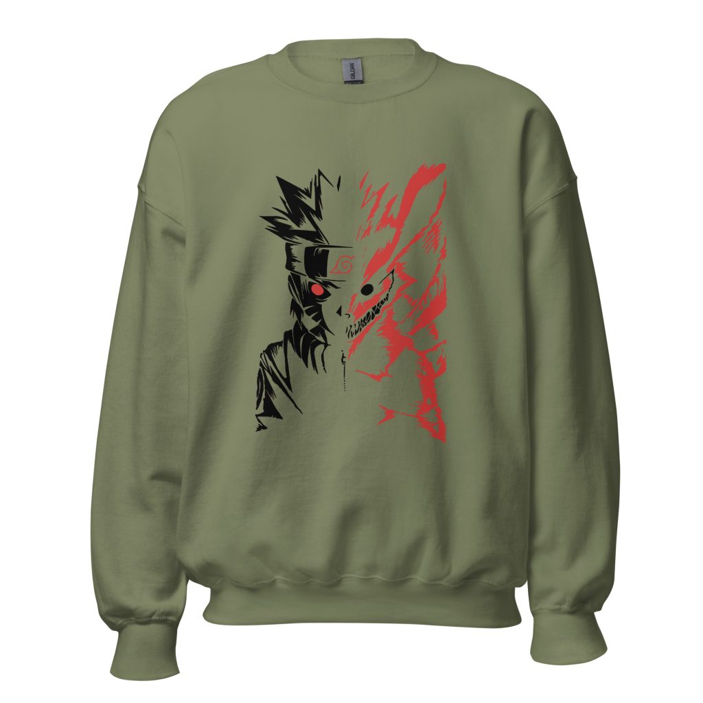 unisex crew neck sweatshirt military green front 638860e8e19af - Naruto Merch Shop