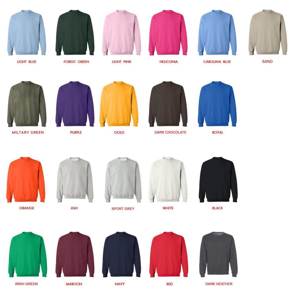 sweatshirt color chart - Naruto Merch Shop